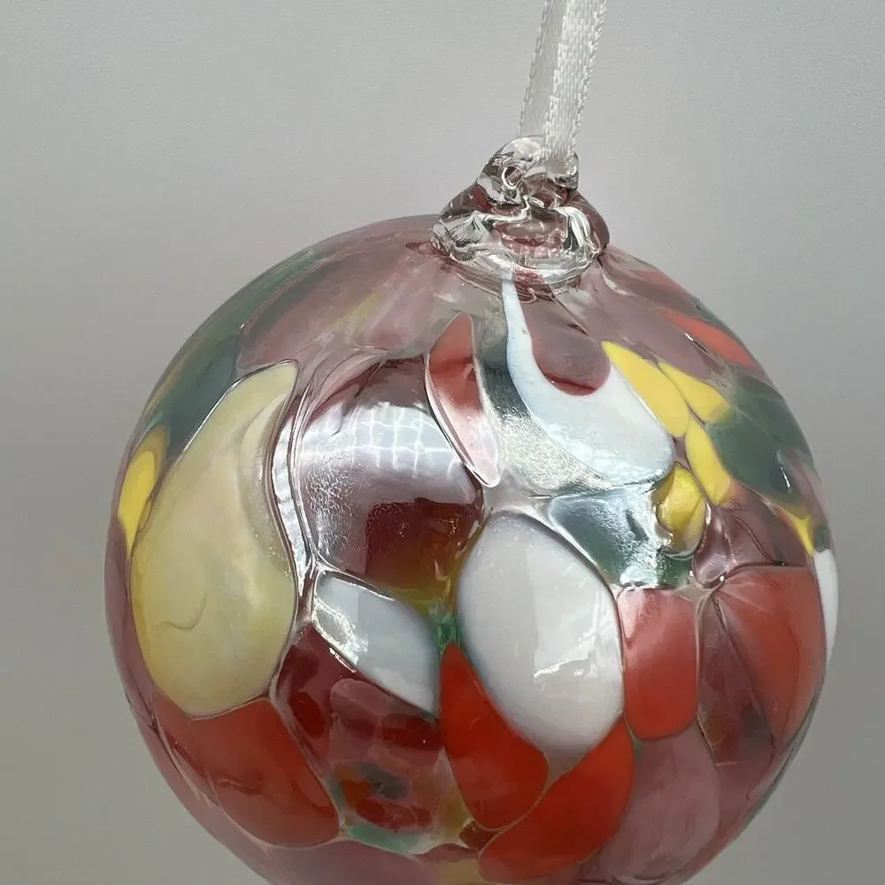 End of Day Hand Blown Art Glass Ball Christmas Ornament 3